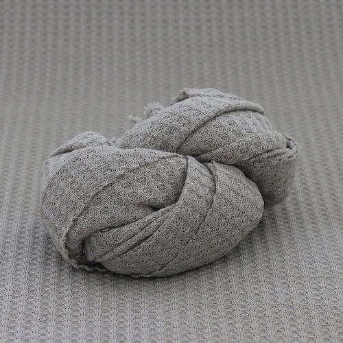 Newborn Photography Props Blanket Wrap Soft Knitted Stretch Baby Boys Girls Photoshoot Prop Cloth (Gray)