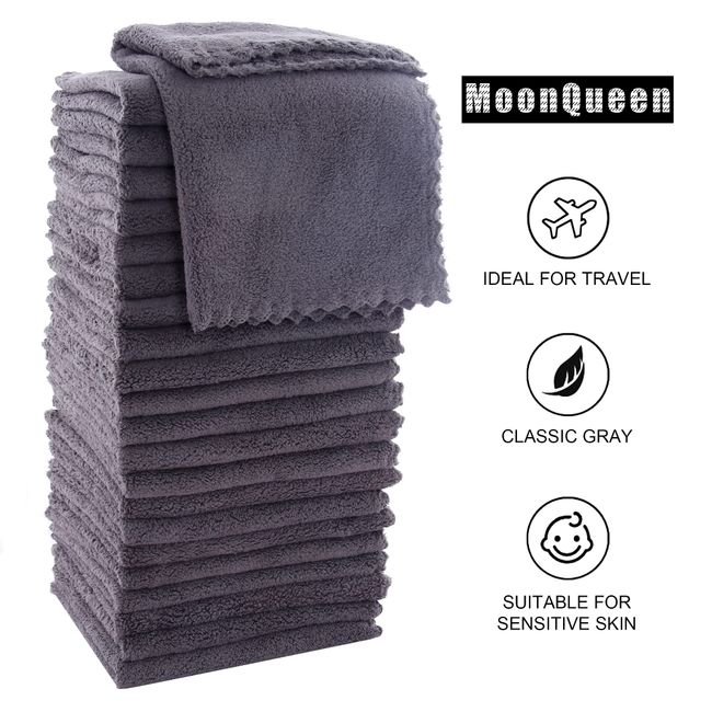 TENSTARS 12 Pack Premium Washcloths Set - Quick Drying- Soft