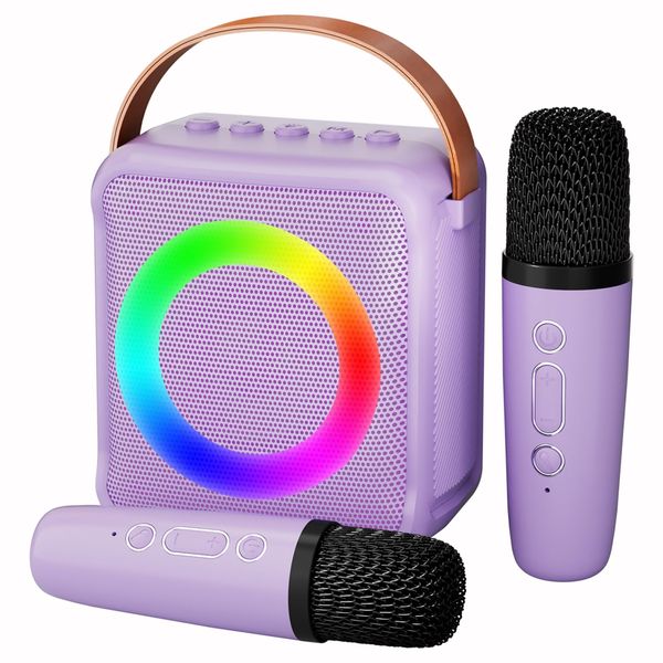 Ankuka Toys Karaoke Microphone Machine for Kids, 4-12 Years Old Girls Birthday Gifts, Portable Speaker with 2 Kids Microphone Toys for Girls Boys Age 3, 4, 5, 6, 7, 8, 9, 10+Year Old(Purple Color)