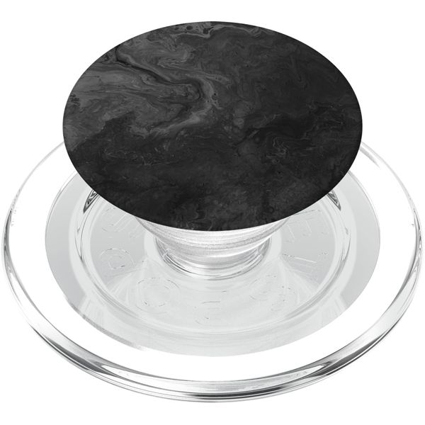 Stone-Washed Black Grey Abstract Art Design PopSockets PopGrip for MagSafe