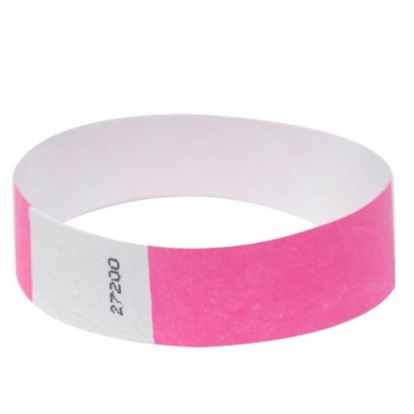 EventWristbands Premium 3/4" Tyvek Wristbands (1000 Count, Neon Pink) - Red, Green, Blue, Yellow & Orange Colored Event Wristband Paper Bracelets - Neon Wrist Bands for Festivals