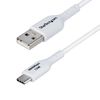 StarTech.com 3ft (1m) USB-A to USB-C Charging Cable, Charge & Sync, 3A, USB 2.0, TPE Jacket, White USB Charging Cord