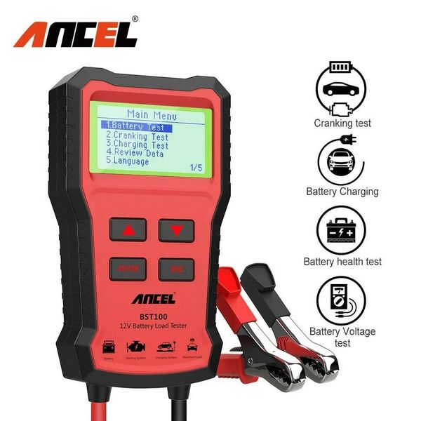 12V Car Battery Tester Charging Cranking Alternator Test Analyzer 100-2000 CCA