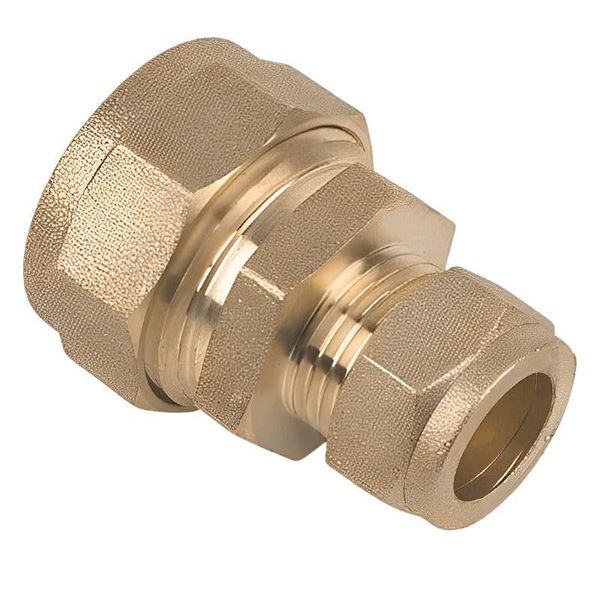 15mm x 8mm Brass Compression Reducing Coupling - Bag of 2