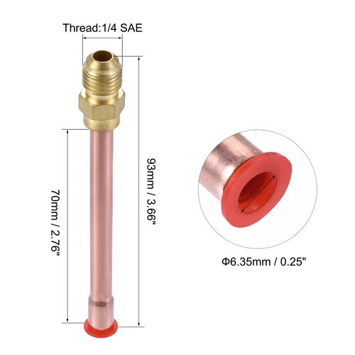 uxcell Brass Pipe Fitting 45 Degree 1/4 SAE Flare Male Thread Tube Welded Tube Adapter for Air Conditioner Refrigeration 2pcs