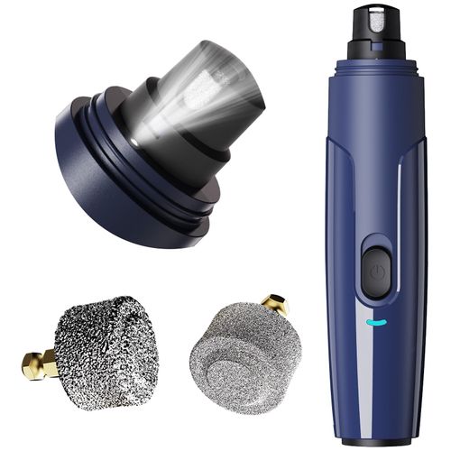 Bonve Pet Nail Grinder for Dogs - Electric Dog Nail Trimmers with 2 LED Lights Super Quiet, Coarse & Fine Wheels. Rechargeable, 2 Speeds for Small Large Dogs & Cats