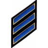 Uniform Service Hash Marks - Royal-Medium Gold on Black Felt Backing - 3 Hashes