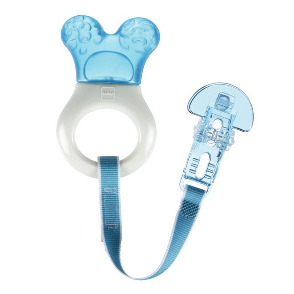 MAM Mini Teething Cooler and Clip, Blue, 2 Plus Months