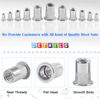 Glarks 50Pcs 1/4''-20UNC 304 Stainless Steel Rivet Nuts Flat Head Threaded Insert Nutserts Rivnuts Set