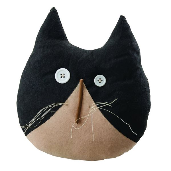 CWI Gifts 7.5" Fabric Cat Face Pillow
