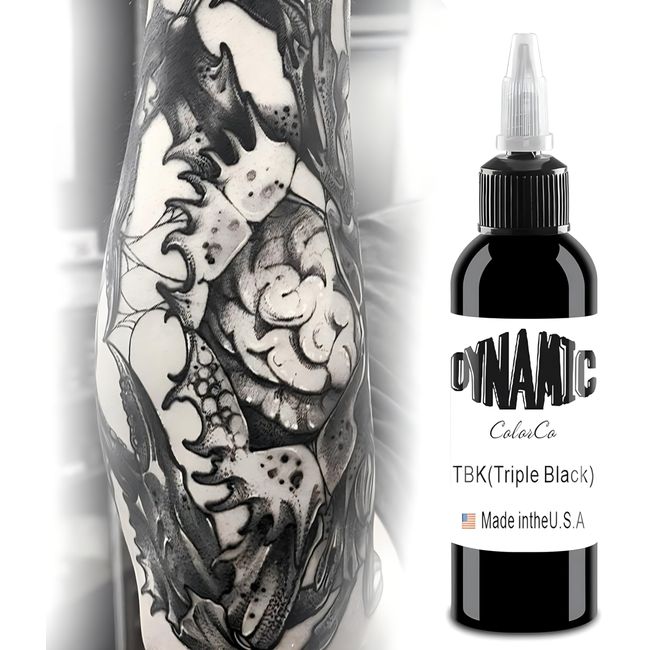 Schwarz DLD Premium Tattoo Tinte Super Reine schwarze Tinte Tattoo Tinte und lebendige Farbe Vegan Friendly Tattoo Farbe 2oz (60 Milliliter)