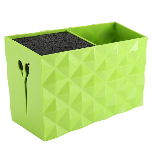 Salon Scissors Holder Rack, Hairdresser Scissor Storage Case Keeper, Modern Hairdressing Combs Clips Desktop Desk Organizer Accessories for Hair Stylist Office Home - Green