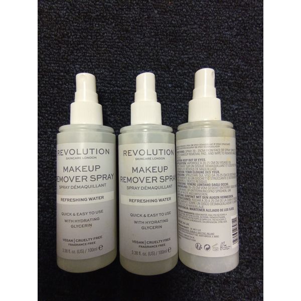 (3) Revolution Makeup Remover Refreshing Water 3.38 Oz