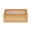 WENKO Allegre L Bathroom Shelf Decorative Shelf in Trendy Boho Style Made of High-Quality Bamboo and Rattan Wicker for Practical Storage of Bathroom Utensils or Accessories, 22 x 7 x 15 cm, Natural