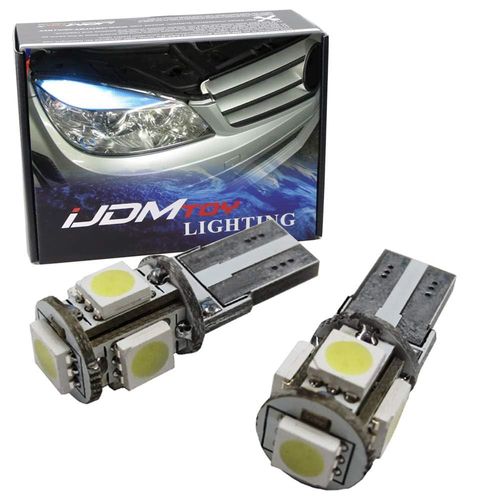 iJDMTOY 8-SMD Error Free 2825 W5W Replacement Bulbs Compatible With European Cars Parking Lights, Xenon White