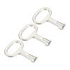 PATIKIL Key Shape Socket Spanner Key, 3 Pack Electrical Cabinet Gas Water Meter Switch Key for 0.45"x0.2" Key Shape Panel Lock, Silver