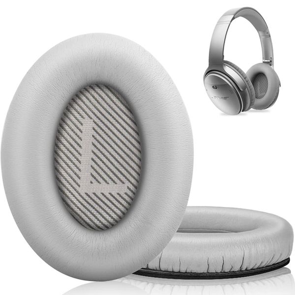 Link Dream Ear Pads Ear Cushions Replacement for Bose Quiet Comfort 35 Headphones Headphone Pads Sound Isolating Soft Leather High Density Foam Compatible with Bose QC 35/25/15 QC2/Ae2/Ae2i/Ae2W/Sound