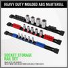 9PC Socket Organizer Storage Rail Rack Holder Mountable 1/4 3/8 1/2 Industrial