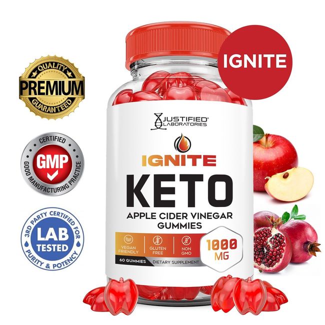 Ignite Keto ACV Gummies 1000MG Apple Cider Vinegar 60 Gummys