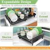 SNTD Dish Drying Rack - Expandable for Kitchen Counter, Large Black 