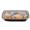 28oz Black Rectangular Microwavable Food Storage Meal Prep Container w Lid 100pc