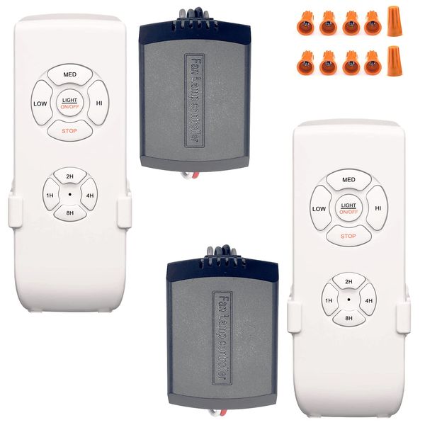 Humpptom 2 Pack Fan Remote Control Kit, Small Size Receiver Ceiling Fan Remote Control Control for Hunter/Harbor Breeze/Westinghouse/Honeywell/Other Ceiling Fan Humpptom Small Size