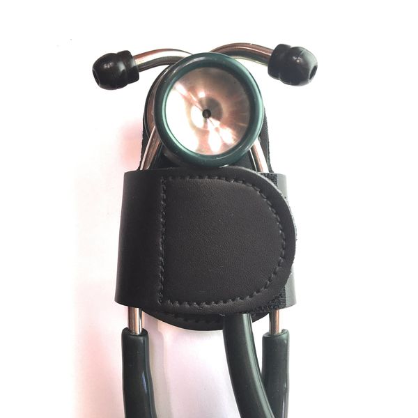 The BATCLIP (Black) - Premium Leather Handmade Clip-on Stethoscope Hip Holder; no More Neck Carrying, Loss, or Misplacement. Proudly Carry Your high-end Stethoscope with Taste and Style.