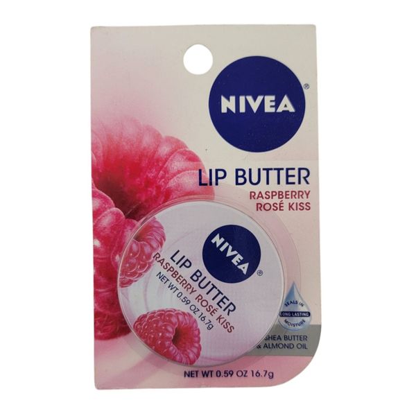NIVEA LIP BUTTER RASPBERRY ROSE KISS NEW IN BOX 0.59 oz
