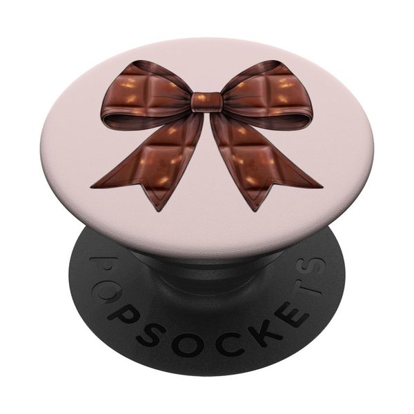 Coquette Bow Chocolate Candy Bar Pattern Girl Mom PopSockets Adhesive PopGrip