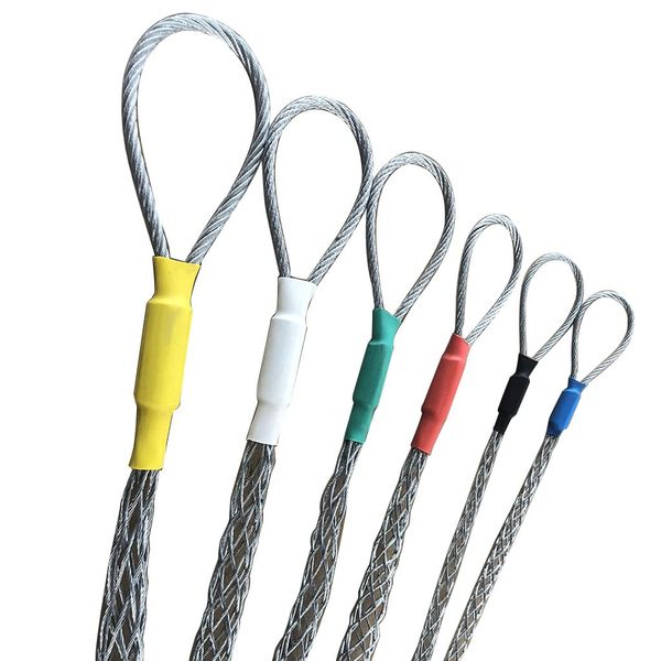 YIBOZI Cable Pulling Grip Sock Kit Heavy Duty Mesh Puller Metal Galvanizing Pulling Grip Flexible Eye Mesh Rope Anti-rust Cable Pulling Socks