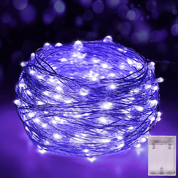 Led Fairy Lights Battery Operated, 16.4FT LED UV Black Lights, Flexible Blacklig