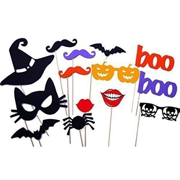 Halloween Masks, Halloween Photo Booth Props, Party Decorations,NO DIY Required, on a Stick Ready to be Used by USA-Sales