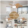 Wood Grain Remote Socket Fan Light ,20" E26 Base Screw in Small Ceiling Fan NEW