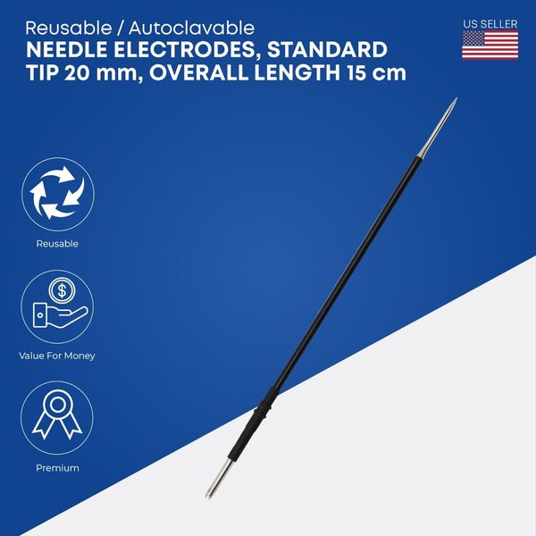 Reusable Needle Electrode 6" Standard Electrosurgical Diathermy Electrodes