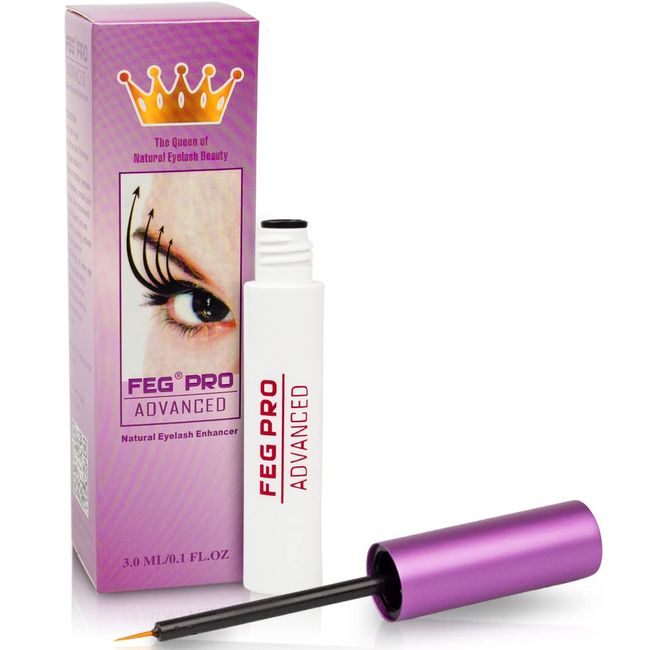 FEG Pro Advanced Specially Formulated Extra Strength Natural Eyelash Enhancer Serum for Growing Naturally Thicker, Fuller, Longer, and Seductive Eyelashes | 3ml | Stimulates Eyelash Growth