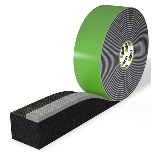 Illbruck TP652 Premium Trioplex Kompriband Fensterband Fensteranschlußband BG1 58mm - 88mm Luftdicht Schlagregendicht Wärmedämmend (58XL (15-42mm) 3 Meter), Anthrazit