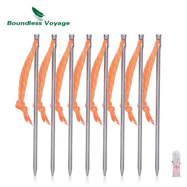 Titanium Tent Pegs Ultralight V Shape Stakes Camping Tent Nails Tent  Accessories
