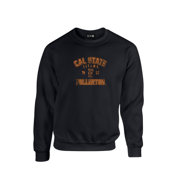 Cal State Fullerton Titans 50/50 Blended 8 oz. Crewneck Sweatshirt, Black, XL