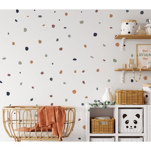 QuoteMyWall 150 Boho Chic Irregular Polka Dot Wall Stickers for Nursery Safari Jungle Children's Bedroom Kids Wall Art Removable Decor (150 Pack)