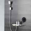 Brass Shower Handle,Round Single-Function Embedded Shower Valve,Black Shower Faucet Rough-In Valve Bathroom Trim Kit
