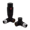 Black Corner TRV Thermostatic Radiator Towel Rail Valves