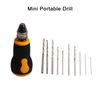 Cunyuer 10Pcs Mini Hand Drill Manual Bits, 0.8‑3.0mm Micro Mini Portable Tool Set Small Hand Drill