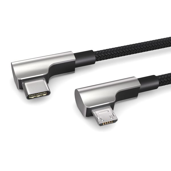 Anker 0.15m USB-C to Micro USB OTG Angled Plug Data & Charging Cable 2.0, Compatible with Micro USB Devices