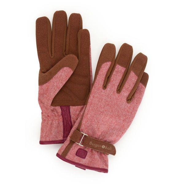 Burgon & Ball - I Love Gloves - Extra Large Gardening Gloves - Red Tweed ML