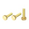 sourcing map Knurled Thumb Screws, M10x40mm Flat Brass Bolts Grip Knobs Fasteners for PC, Electronic, Mechanical 3Pcs
