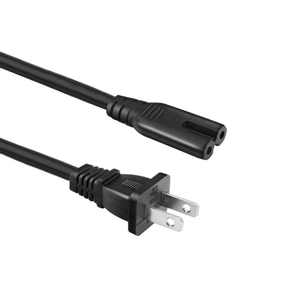AC 2 Prong Power Cord 5FT Wall Plug 2-Slot TV Cable, for Sony PS5,PS4,PS4 Slim,PS3 Slim&Super Slim, Monitor, Xbox Game Console Series S,Series X,Xbox One S, One X, PlayStation 5, 4, 3 Slim Power Cable