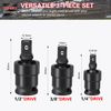 nutmanel Impact Universal Joint Socket Set, Swivel Socket Set, 1/4" 3/8" 1/2" Impact Driver Socket Adapters 360° Flexible Rotation
