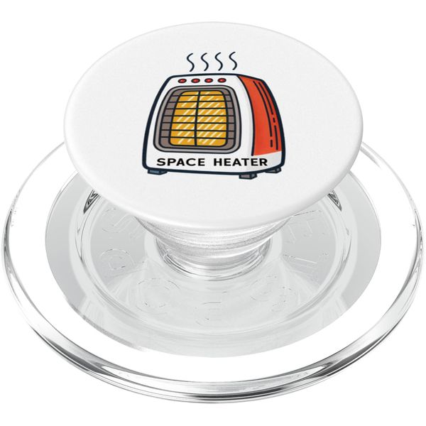 Retro Space Heater Illustration Graphic PopSockets PopGrip for MagSafe
