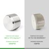 TAISHER 5PCS 304 Stainless Steel Internal Hex Thread Socket Pipe Plug Fitting 3/4" NPT Male