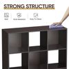 9 Cube 3 Tier Display Bookshelf Rack Toy Storage Cabinet W/ Back Panel Brown